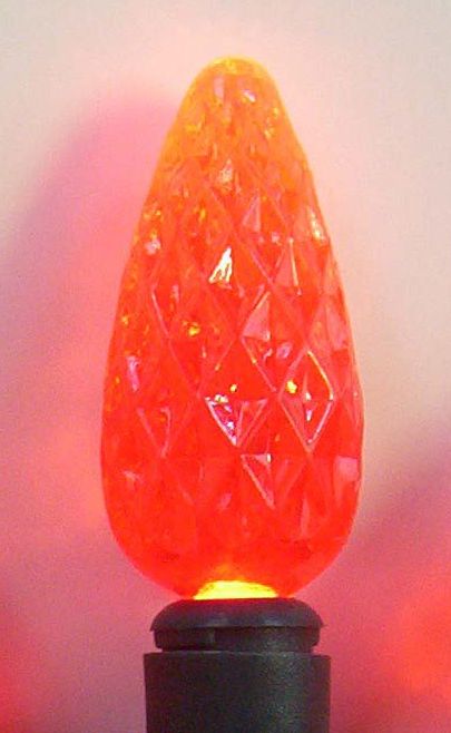 A Red LED Christmas Light Bulb